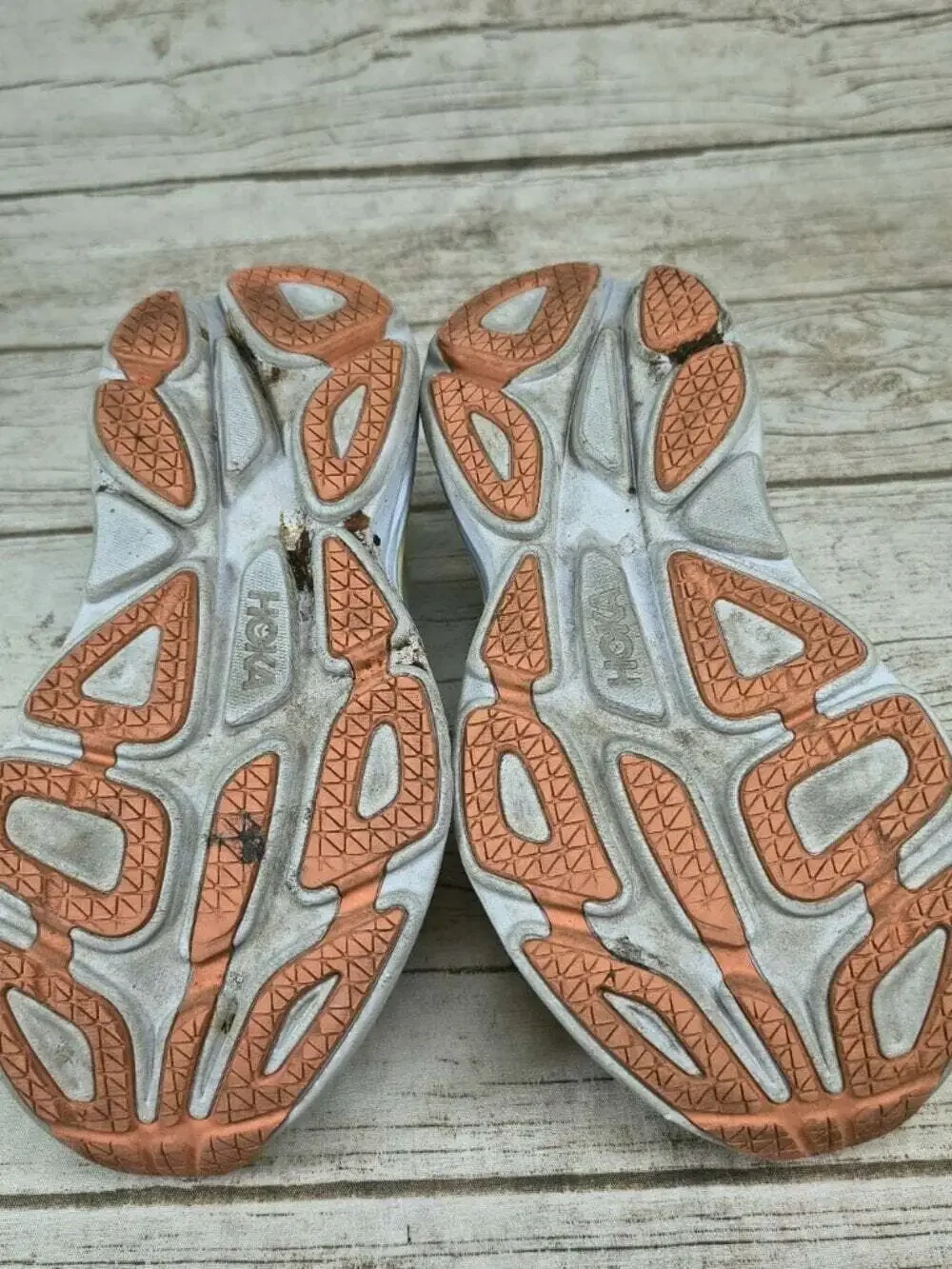 Hoka One One uppers showing
